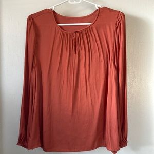 Ann Taylor Rust Colored Flowy Blouse